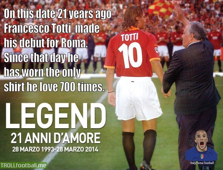 Today in History : Totti makes his debut for Roma