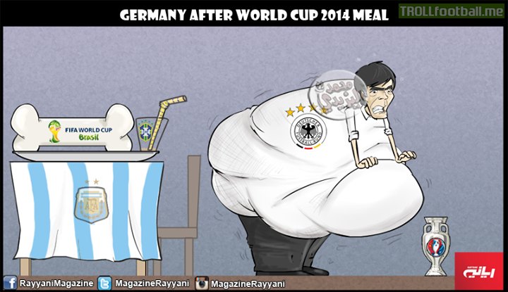 Cartoon:Germany after World Cup 2014 meal