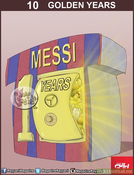 Cartoon: 10 GOLDEN YEARS #MESSI