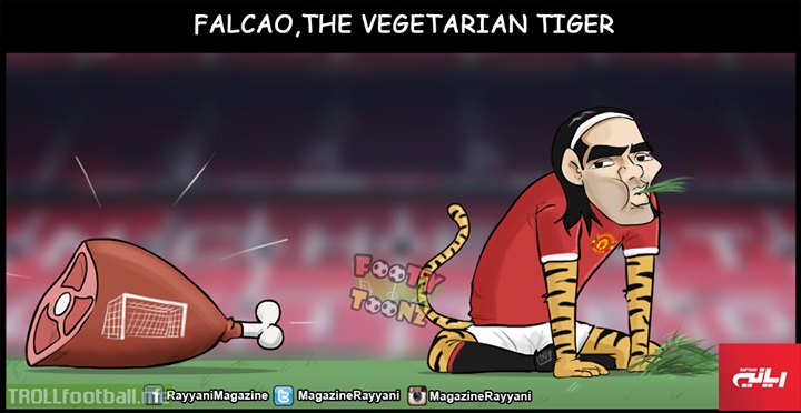 Cartoon: Falcao,the vegetarian tiger