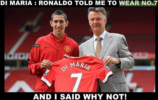 Di maria to wear the legendary No.7 for Manchester United and it was Cristiano Ronaldo requested him to do so