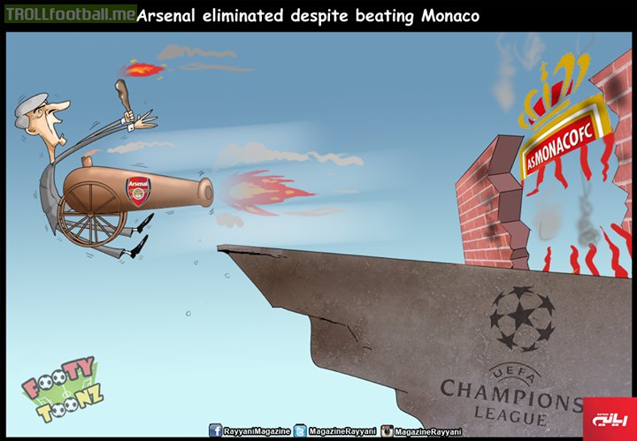Cartoon: Arsenal Eliminated Despite Beating Monaco