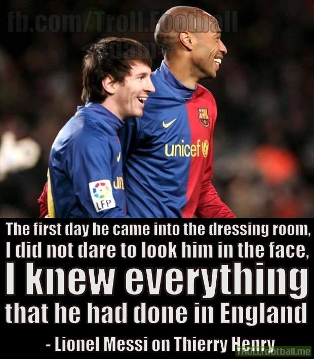 Leo Messi on Thierry Henry