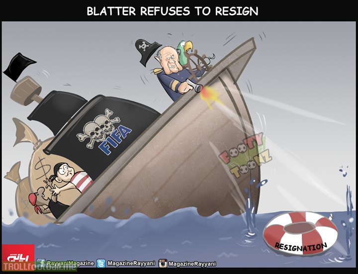 Cartoon : Blatter refuses to resign