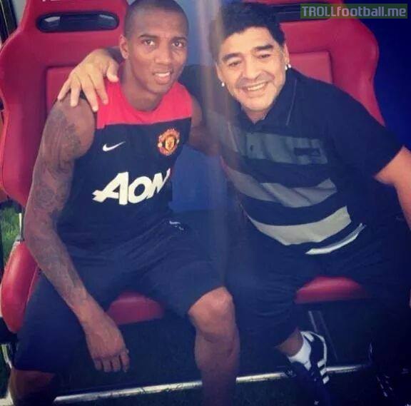 Ashley Young with one of his fans.