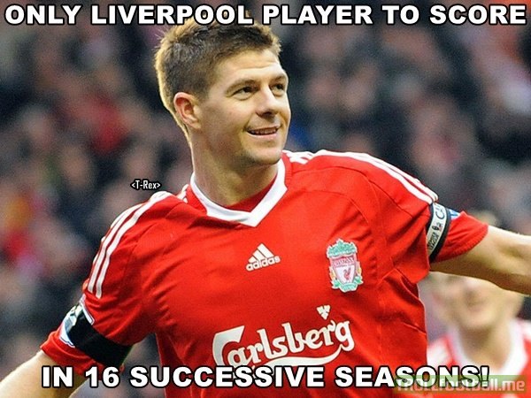 Gerrard, only Liverpool player to score in 16 consecutive seasons