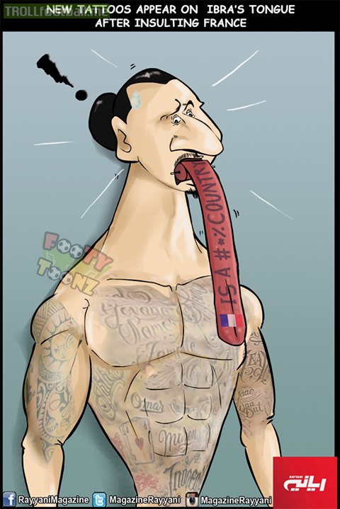 Cartoon: Ibrahimovic got new tattoos