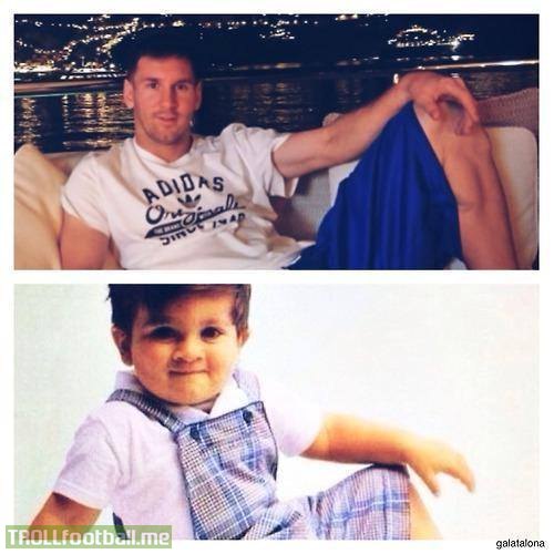 Like father, like son ... Leo Messi and Thiago Messi | Troll Football
