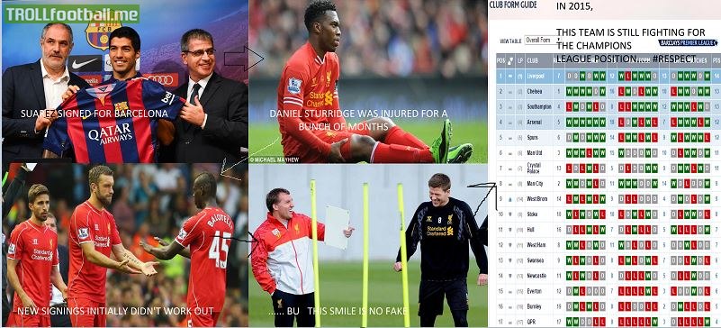 Liverpool.... the team which rose like a phoenix, even after ending up in the 2nd half of the table in 2014..... #RESPECT for Brendan Rodgers