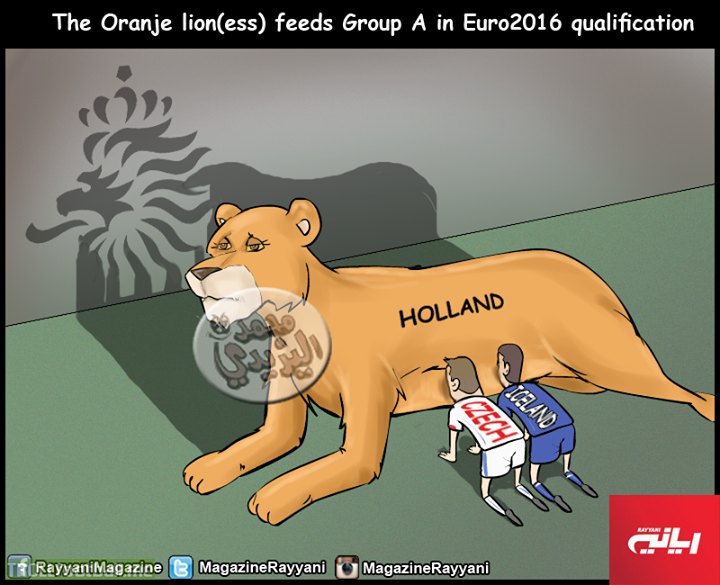 Cartoon:The Oranje lion(ess) feeds Group A